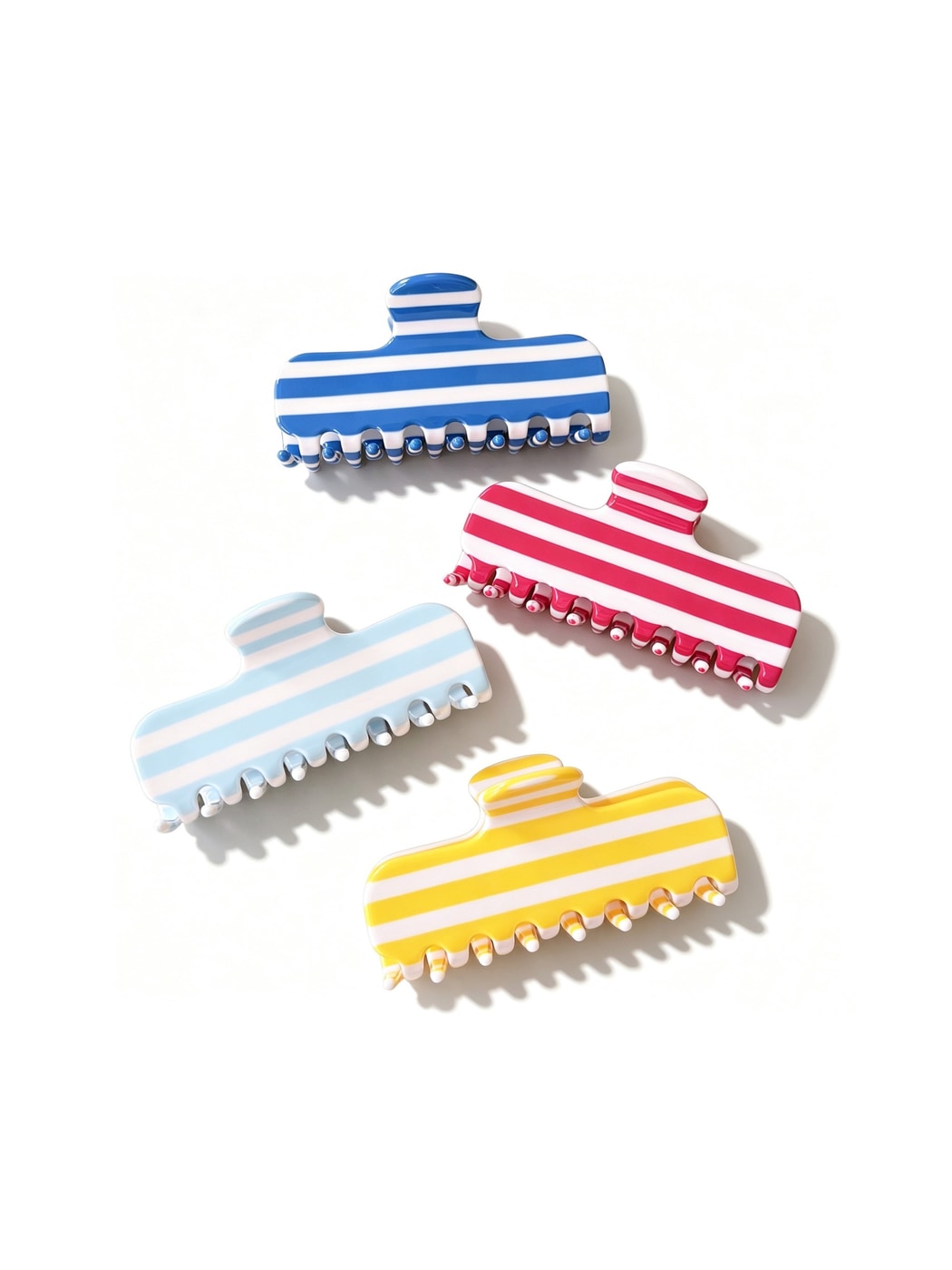 Beau - Rounded Striped Acetate Hair Claw Clip