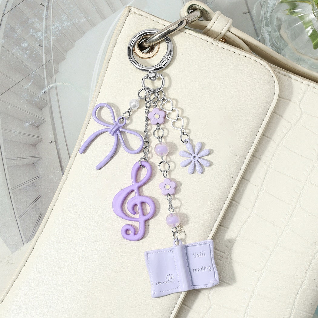Keypus - Fresh Music Note and Book Charm Keychain