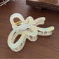 Beau - Striped Acetate Look Flower Claw Clip