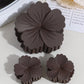 Beau - Matte Flower Shape Plastic Alloy Claw Clip