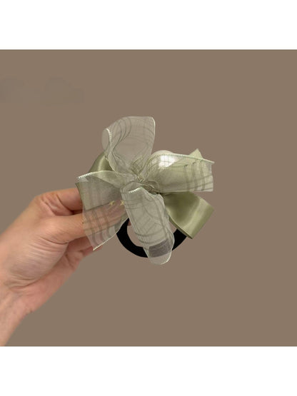 Gifty - Polyester Mesh Bow Detail Ponytail Hair Tie