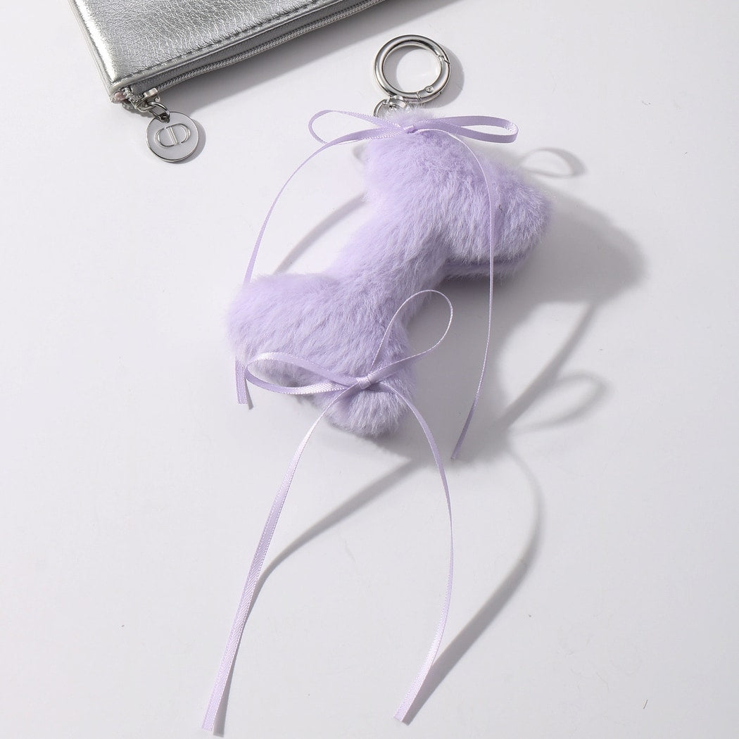 Keypus - Cute Plush Bone and Bow Keychain