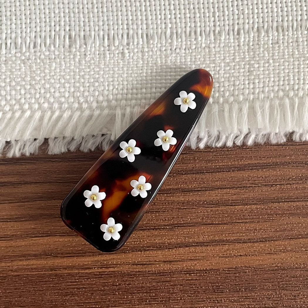 Beau - Pastel Floral Accent Triangle Side Barrette