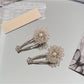 Beau - Beaded Flower Alloy Bangs Hair Clip