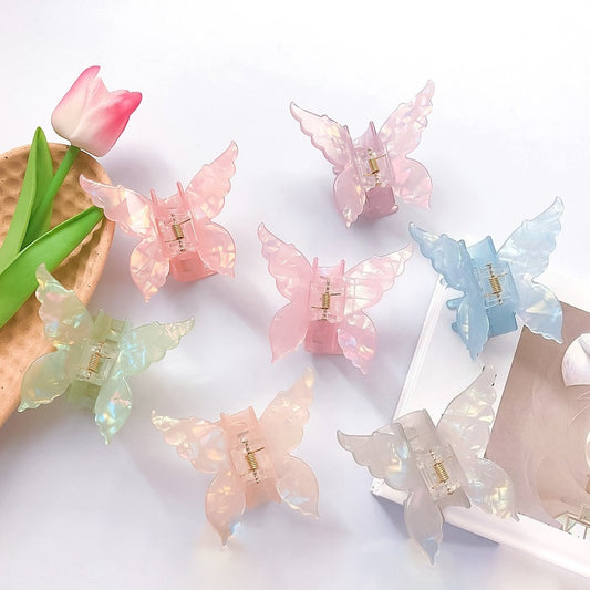 Beau - Glossy Butterfly Shape Pastel Claw Clip