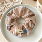 Gifty - Striped Heart Button High Stretch Scrunchie
