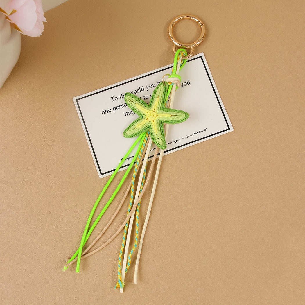 Keypus - Starfish Tassel Bag Charm Alloy Keychain