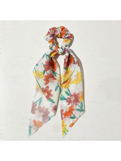Gifty - Floral Long Tail High Stretch Scrunchie