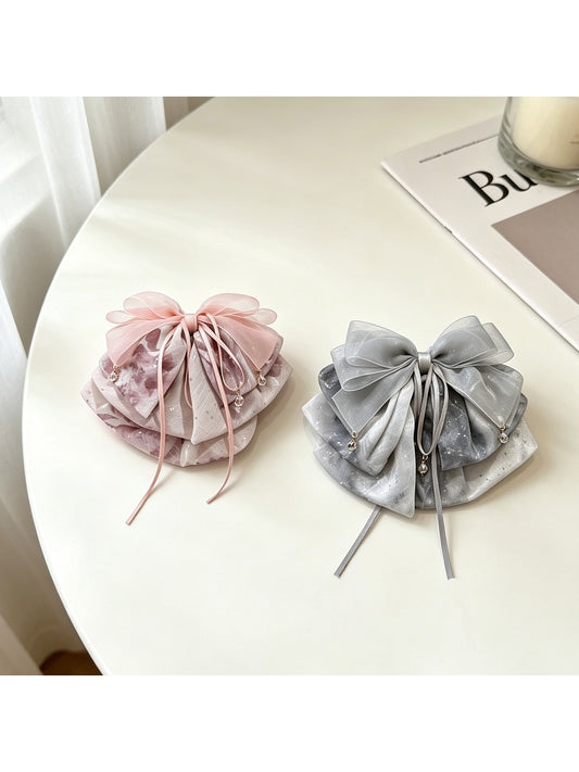 Beau - Draped Bow Half Up Ponytail Hair Claw Clip