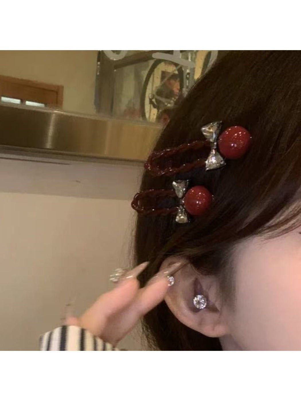 Beau - Ankara Red Bow Hair Clip