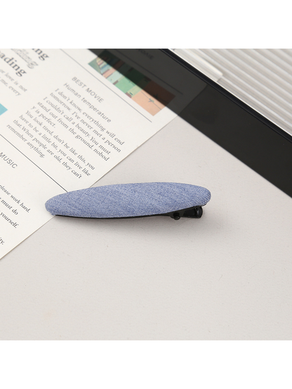 Beau - Solid Color Polyester Oval Hair Clip