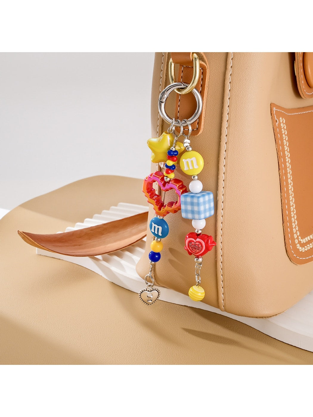 Keypus - Decorative Motif Beaded Handbag Accent Keychain