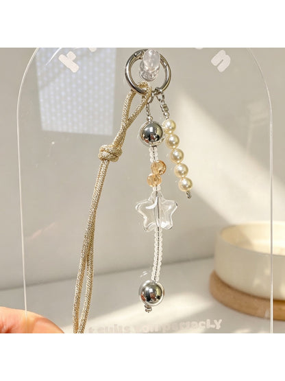 Keypus - Star Beaded Acrylic Alloy Bag Charm Keychain