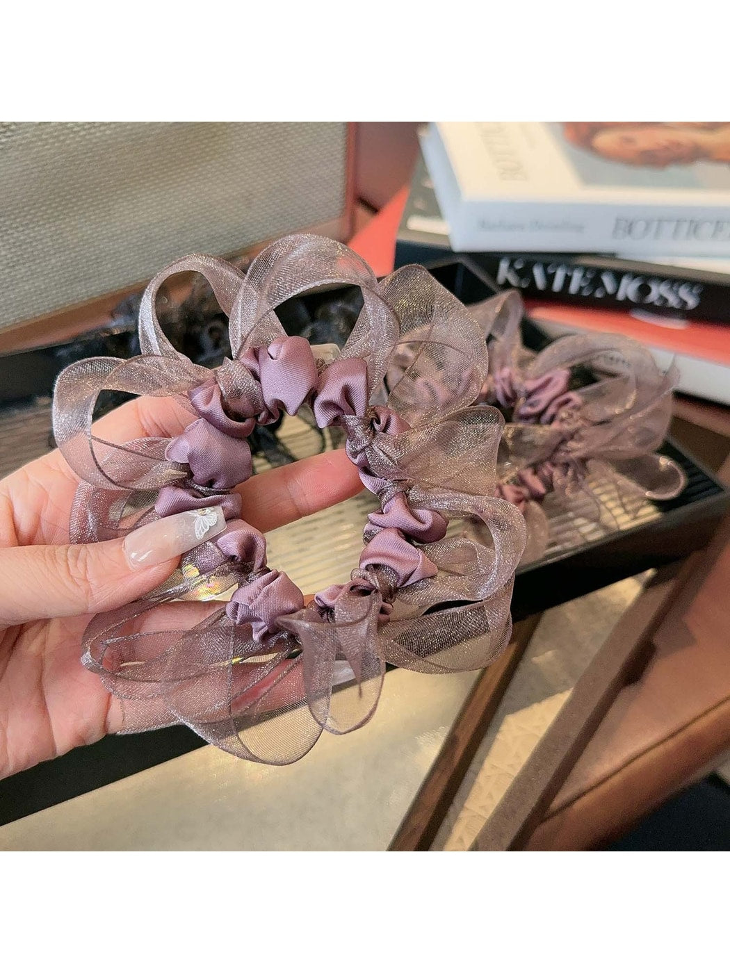 Gifty - Sheer Organza Elastic Ponytail Scrunchie