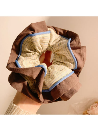 Gifty - Colorblock Striped Double Layer Scrunchie