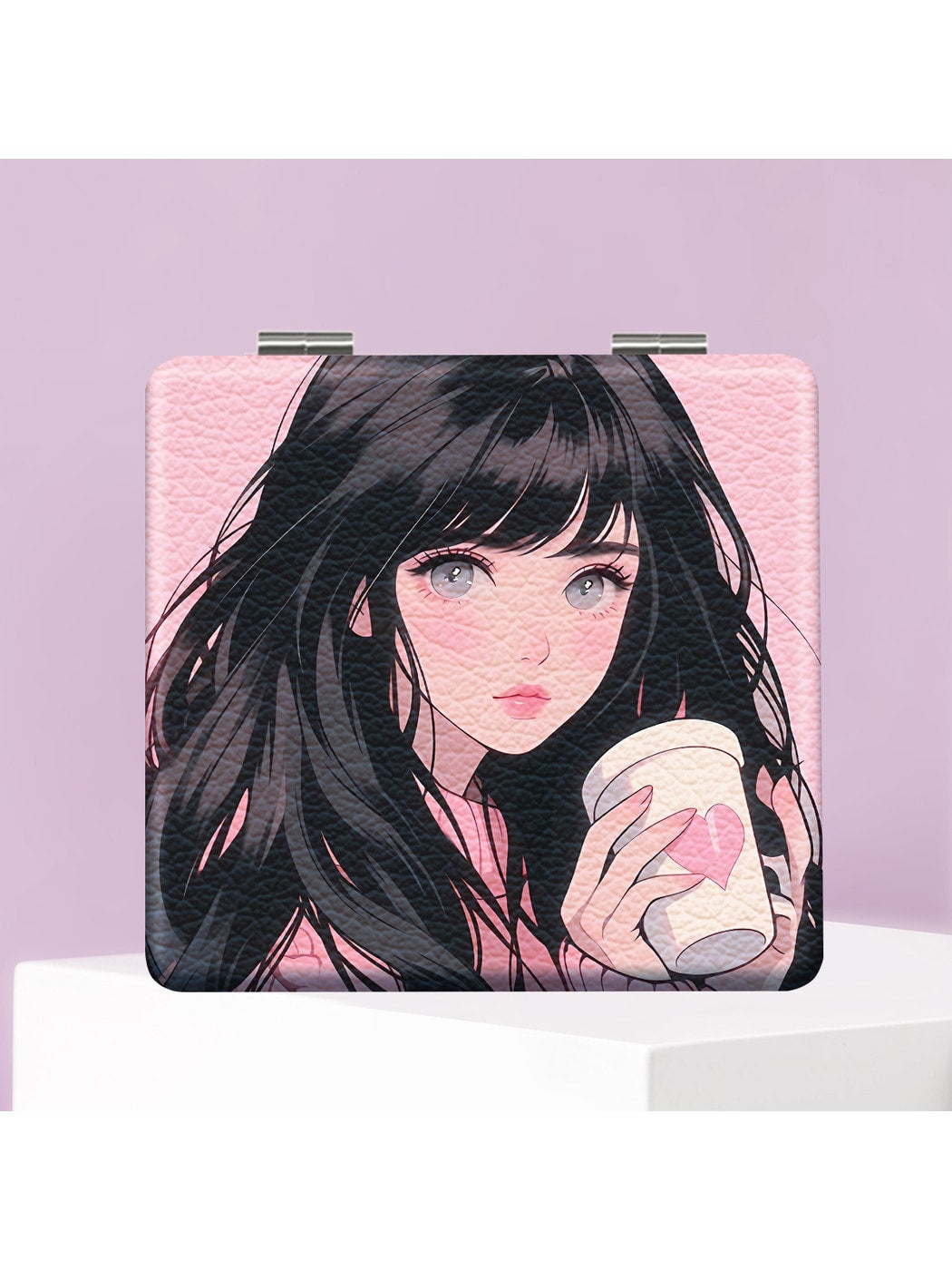 Mirroray - Cute Girl Print Folding Makeup Mirror