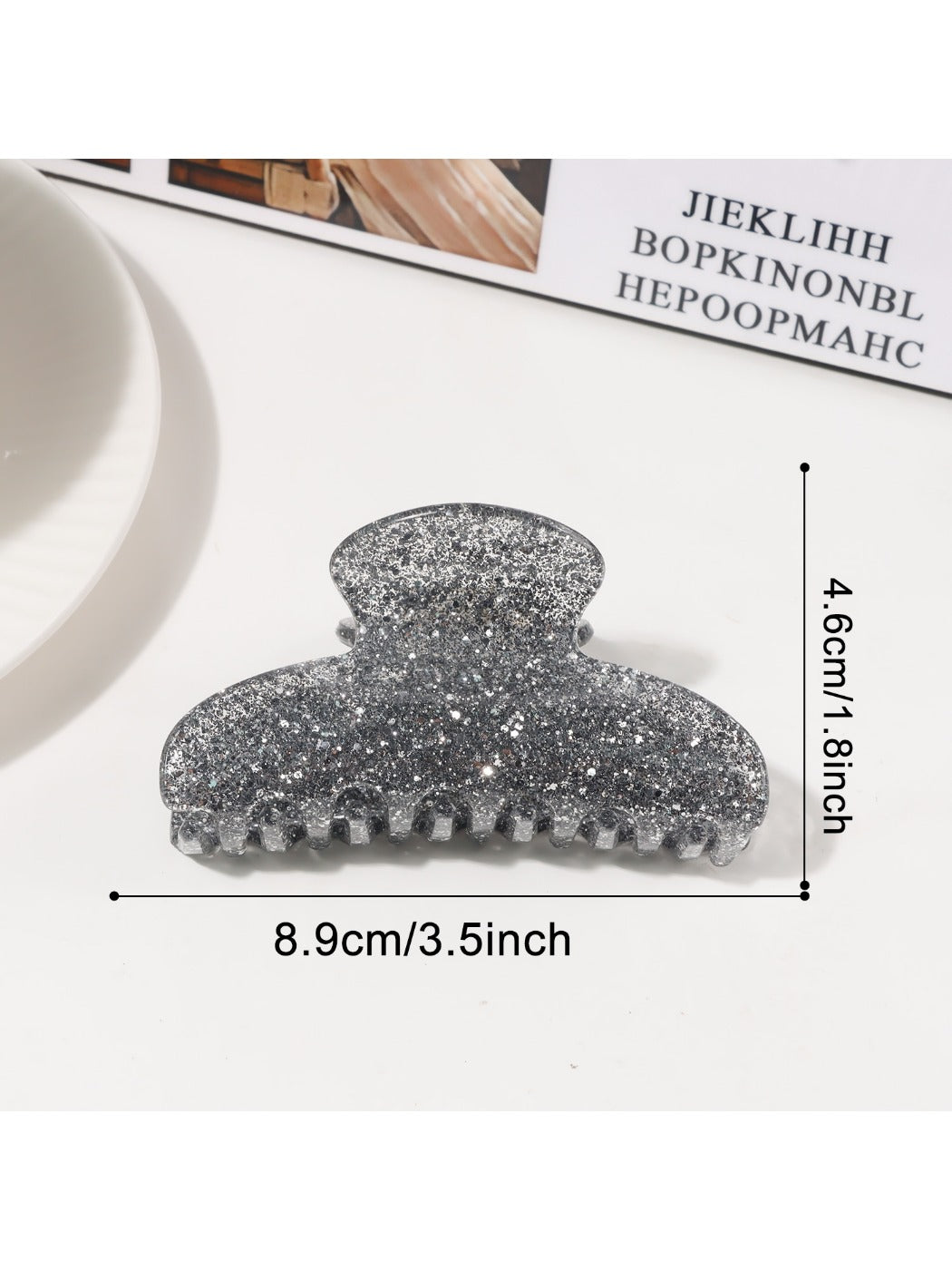 Beau - Shiny Half Circle Hair Claw Clip