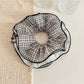 Gifty - Plaid Mesh Lace Trim Ruffled Hair Scrunchie
