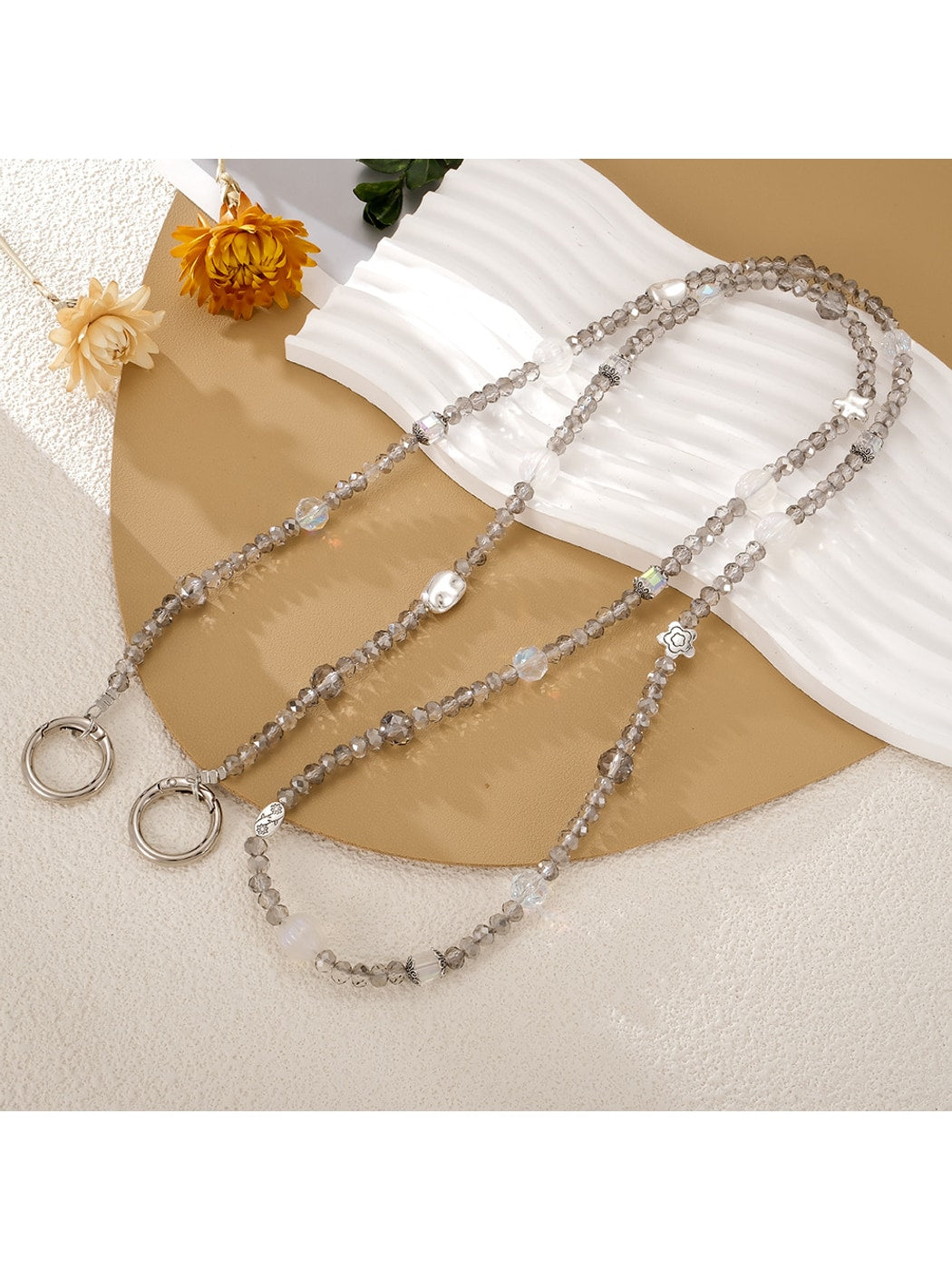 Keypus - Acrylic Heart Beaded Crossbody Phone Chain