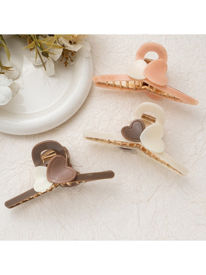 Beau - Dainty Interlocking Hearts Hair Claw Clip
