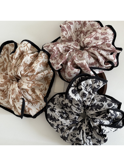 Gifty - Vintage Printed Polyester Hair Scrunchie