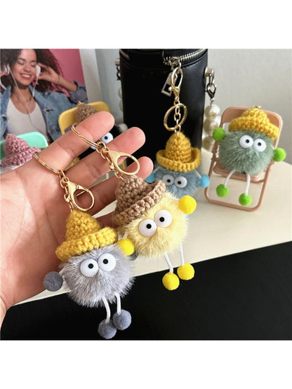 Keypus - Adorable Pompom Bag Charm Keychain