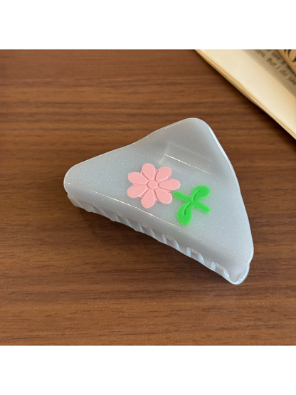 Beau - Retro Flower Triangle Acetate Hair Clip