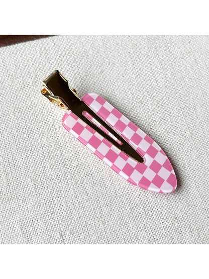 Beau - Geometric Checker Acetate Side Hair Clip