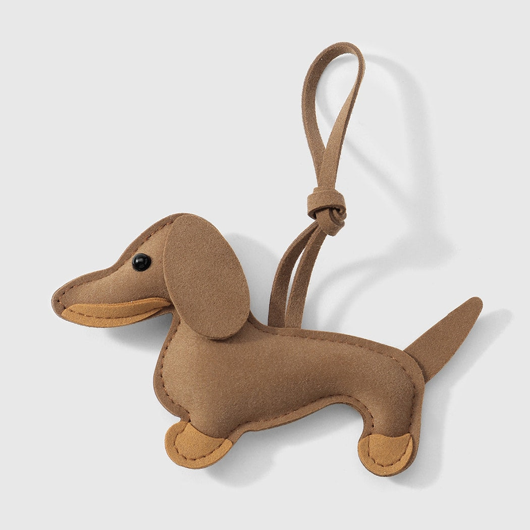 Keypus - Color Block Cute Dachshund Shape Keychain