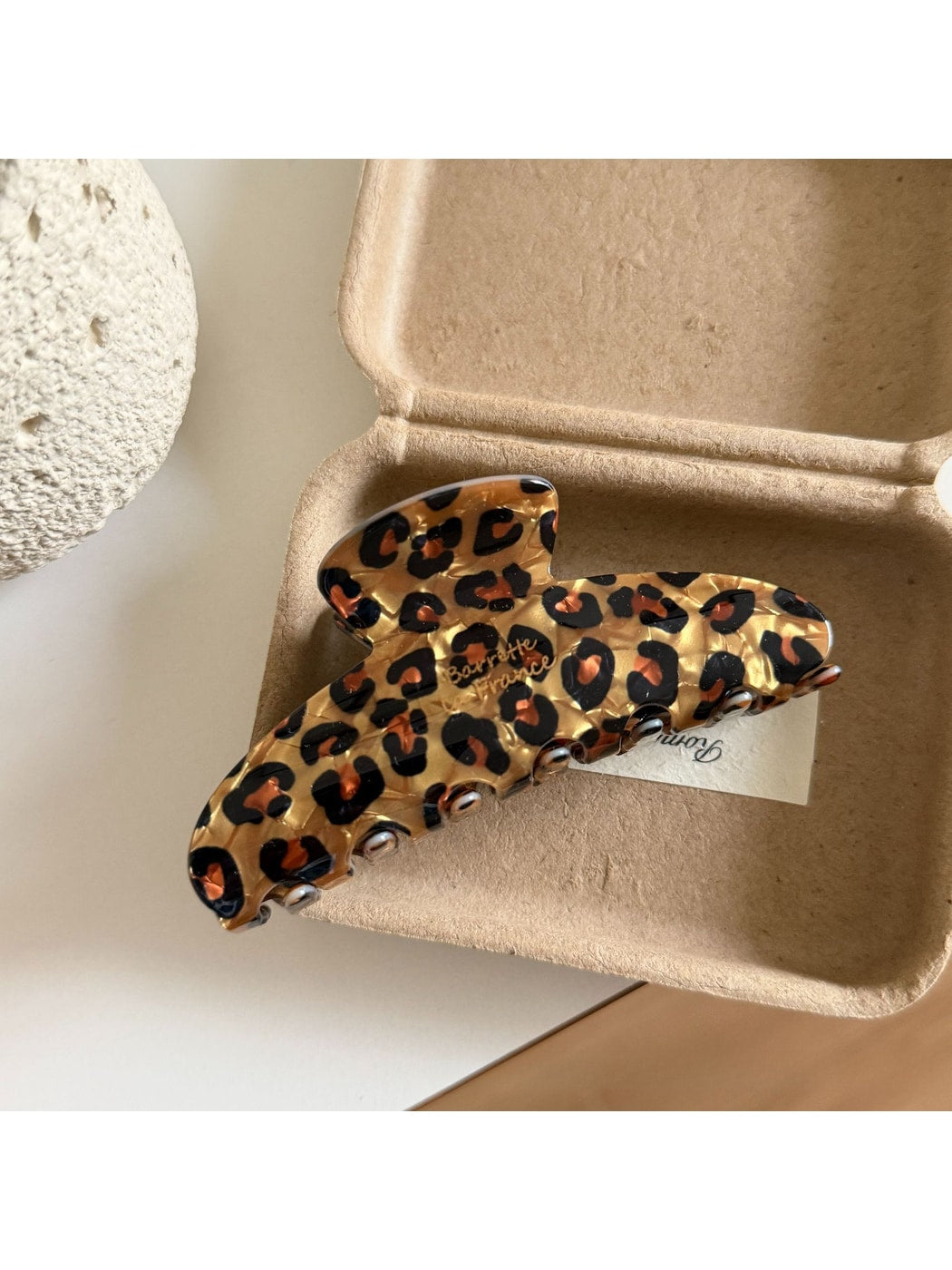 Beau - Leopard Print PVC Alloy Everyday Claw Clip