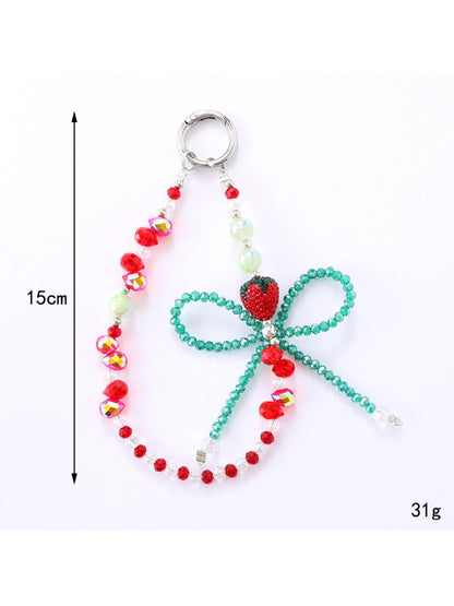 Keypus - Sparkling Strawberry Bow Keychain