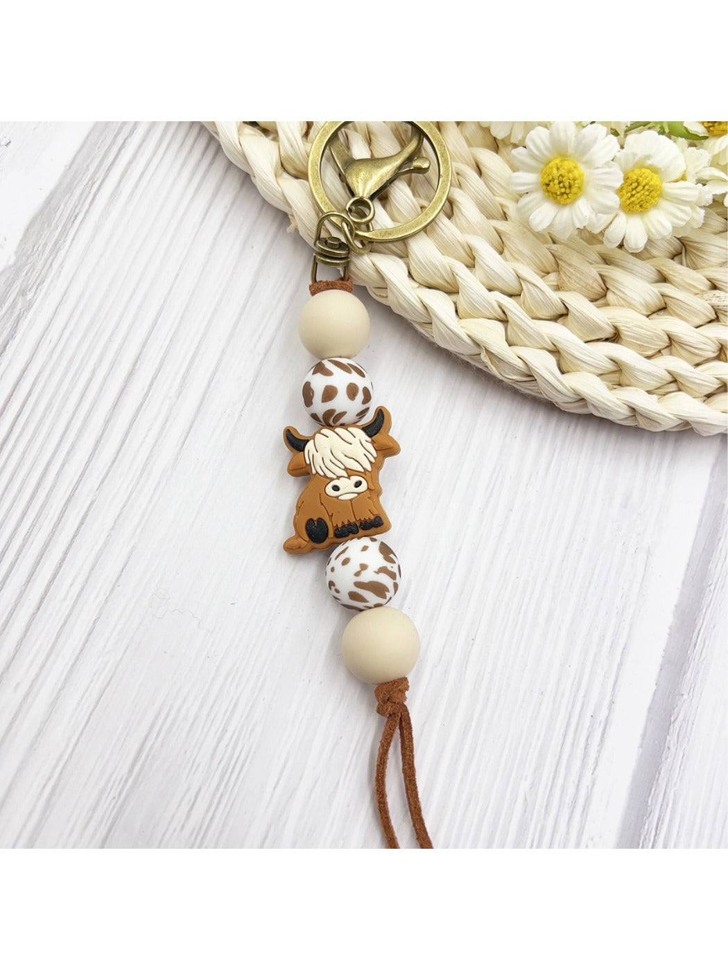 Keypus - Cartoon Yak-shaped Beads Keychain