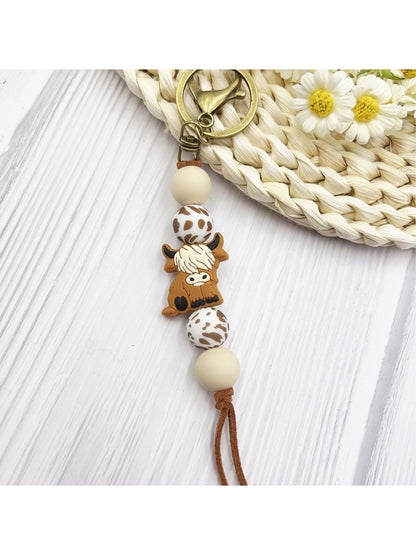 Keypus - Cartoon Yak-shaped Beads Keychain