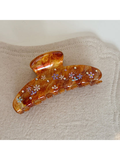 Beau - Vintage Floral Half Circle Claw Clip