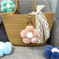 Keypus - Flower Pompom Bag Charm Keychain