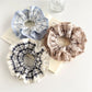 Gifty - Pleated Plaid Polyester Fabric Scrunchie