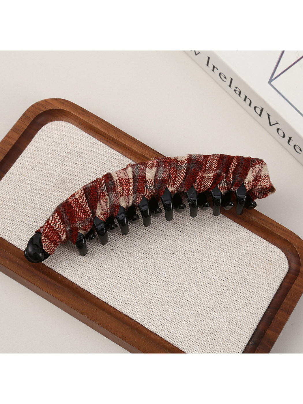 Beau - Minimal Striped Plaid Banana Clip