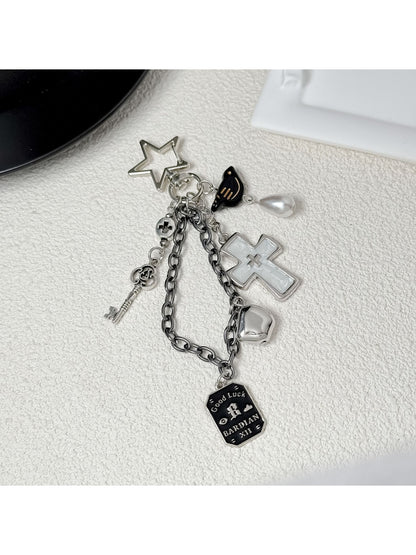 Keypus - Punk Cross Charm Chain Keychain