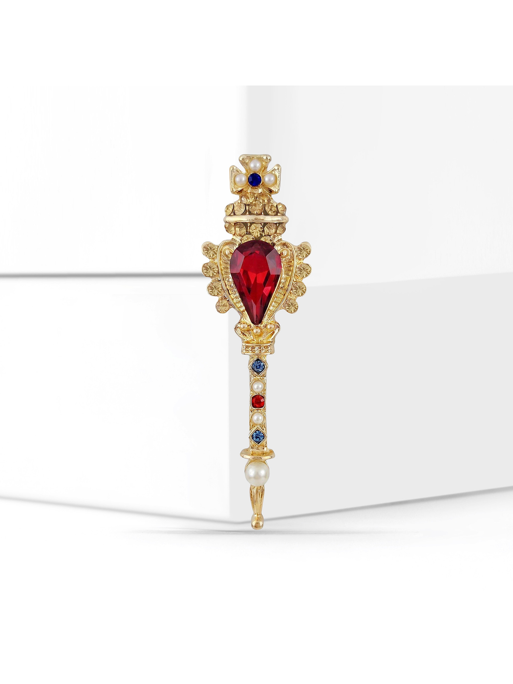 Brovia - Vintage Baroque Wand Geometric Alloy Brooch