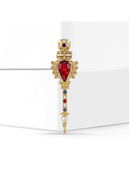 Brovia - Vintage Baroque Wand Geometric Alloy Brooch
