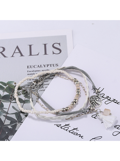 Lovra - Bohemian Tree Pendant Layered Bracelet