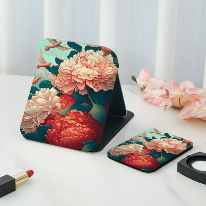Mirroray - Double Sided Floral Printed Folding Makeup Mirror