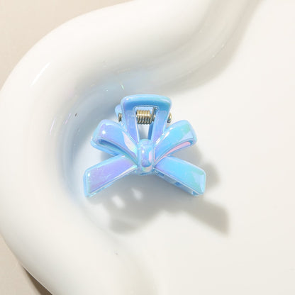 Beau - Glossy Plastic Bow Detail Side Hair Claw Clip