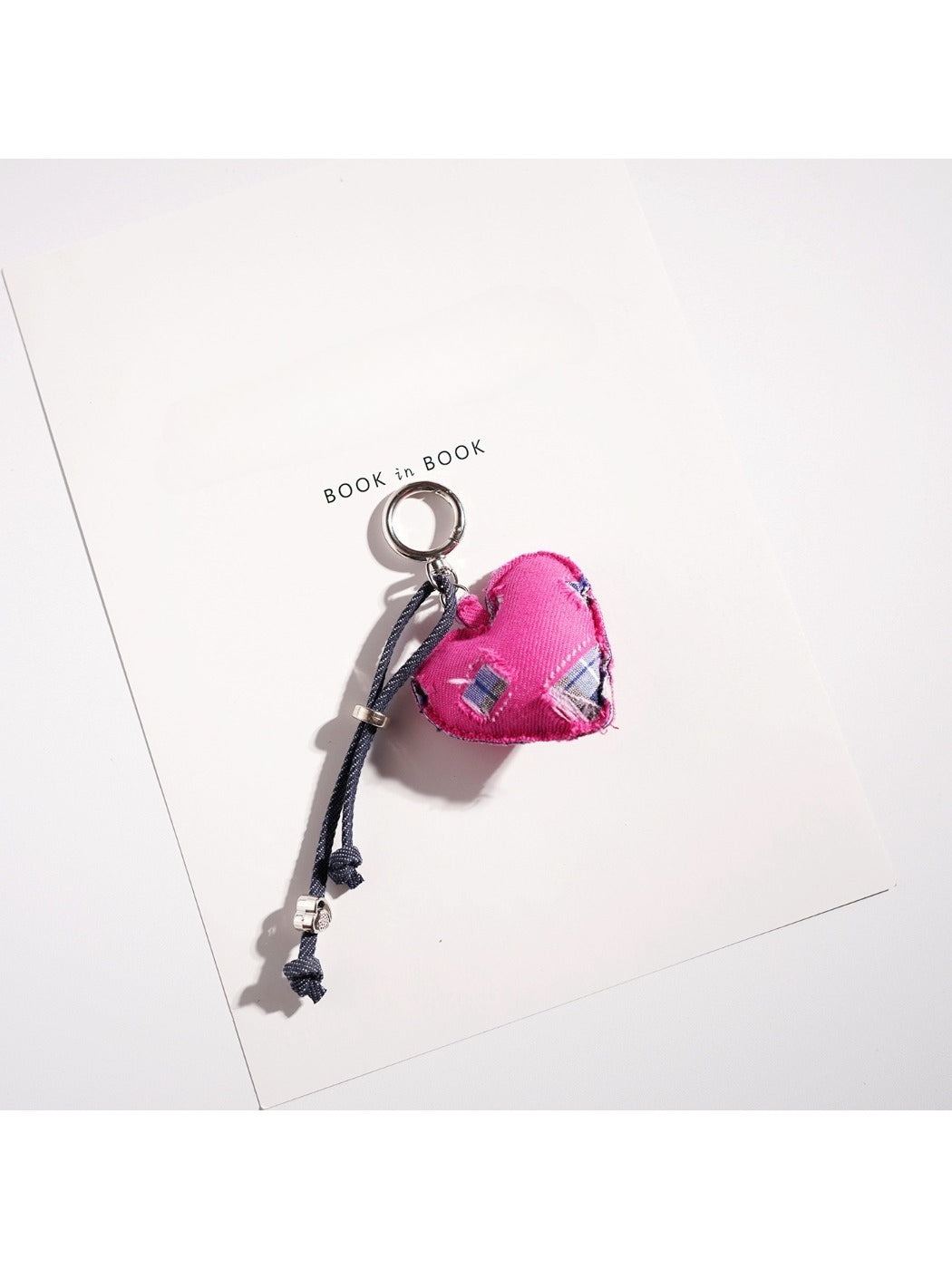 Keypus - Cartoon Denim Heart-shaped Keychain