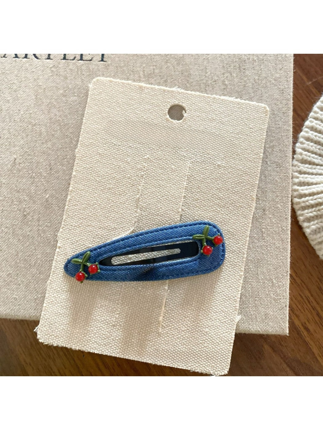 Beau - Blue Cherry Geometric Hair Clip