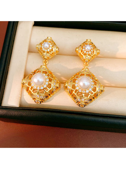 Earedge - Vintage Geometric Elegant Openwork Stud Earrings