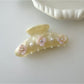 Beau - Flower Adorned Half Round Claw Clip