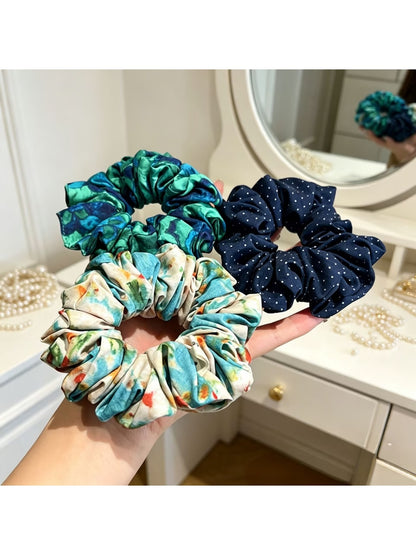 Gifty - Polka Dot Printed Ponytail Scrunchie