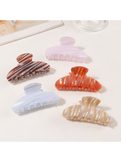Beau - Striped Half Round Hair Claw Clip