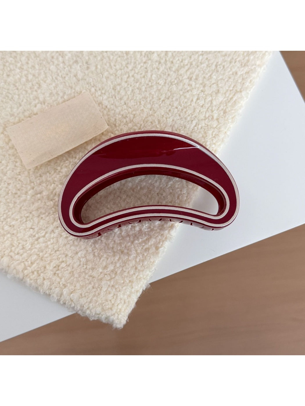 Beau - Red Irregular-Shaped Hair Clip